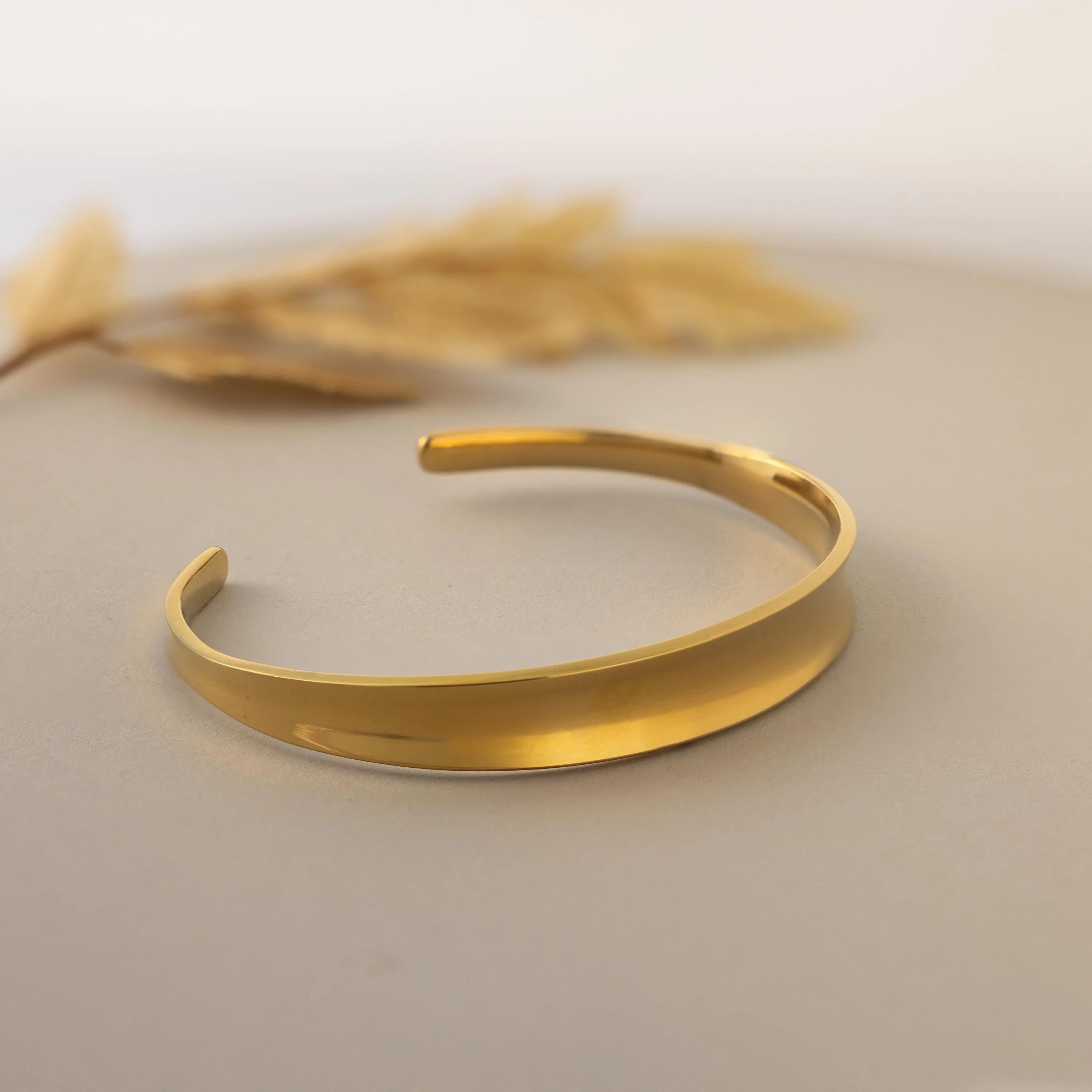 Dome Cuff Bracelet Silver 18K Gold Plated