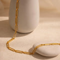 Diamond Link Chain Necklace Silver 18K Gold Plated