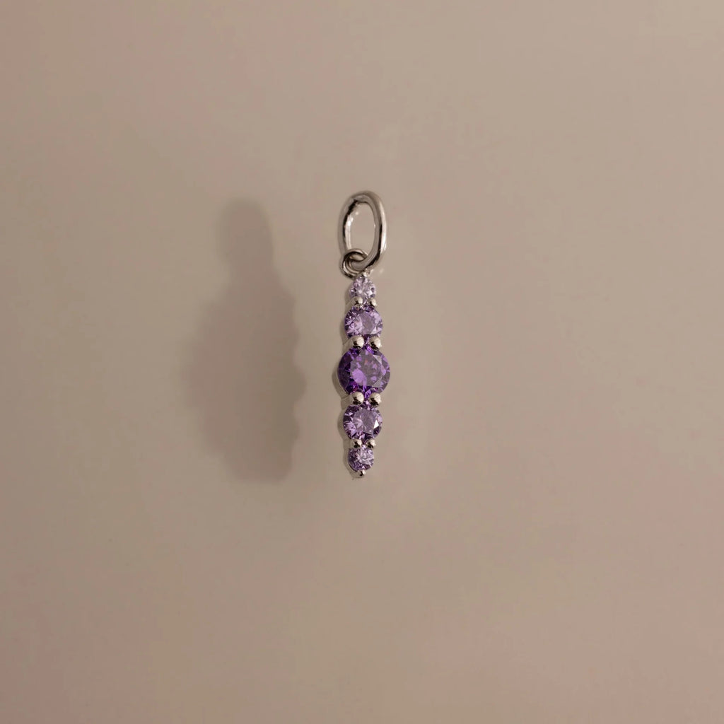Ombre Lace Amethyst Charm Silver 18K Gold Plated