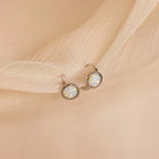 Opal Signet Huggies Silver 18K Gold Plated
