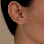 Elise Diamond Huggies Silver 18K Gold Plated