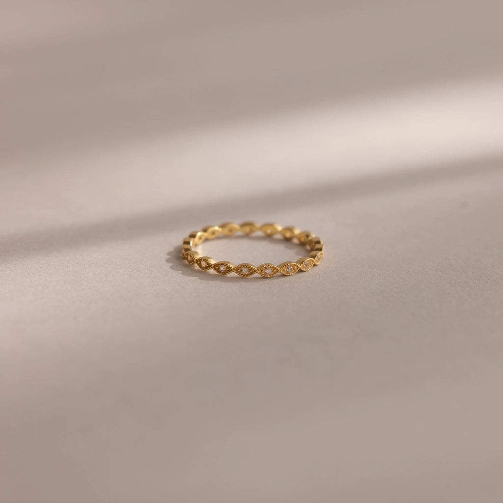 Dainty Marquise Birthstone Ring Silver 18K Gold Plated