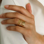 Ann Skinny Name Ring Silver 18K Gold Plated