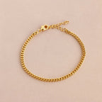Curb Chain Bracelet Silver 18K Gold Plated