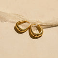 Bold Ribbed Hoops Silver 18K Gold Plated