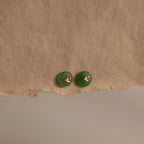 Jade Bird Studs Silver 18K Gold Plated