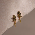 Peridot Marquise Drop Studs Silver 18K Gold Plated