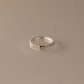 Peridot Dainty Ribbed  Ring Silver 18K Gold Plated