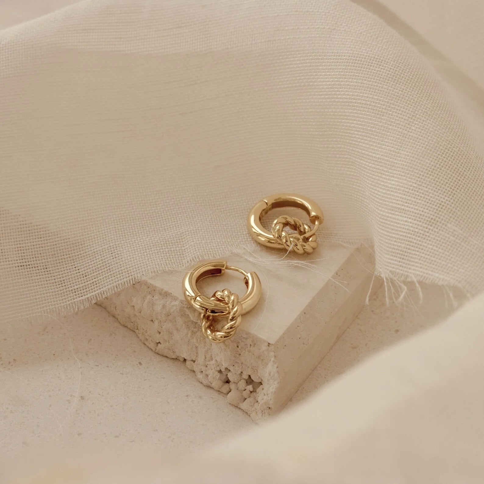 Claire Twisted Hoops Silver 18K Gold Plated