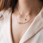 Pear Diamond Necklace Silver 18K Gold Plated