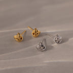 Love Knot Studs Silver 18K Gold Plated