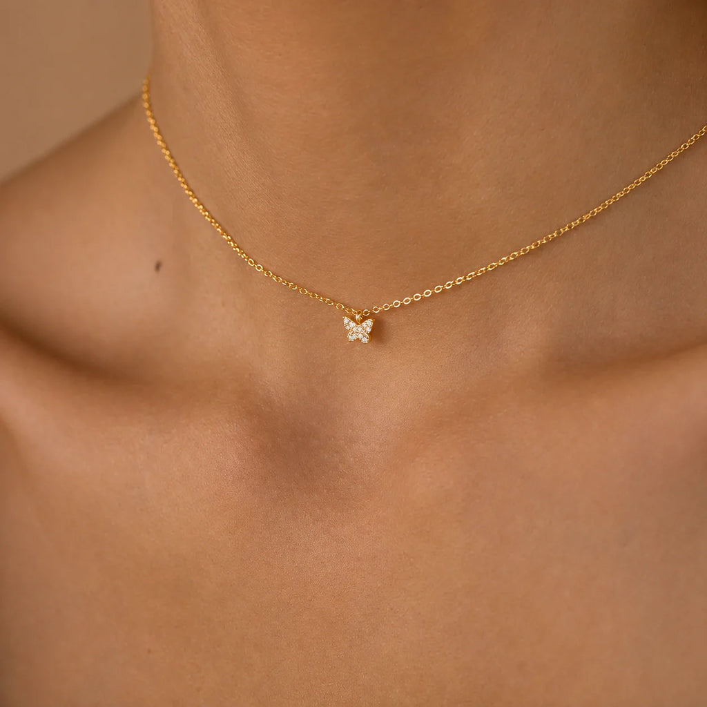 Mandy Pave Butterfly Necklace