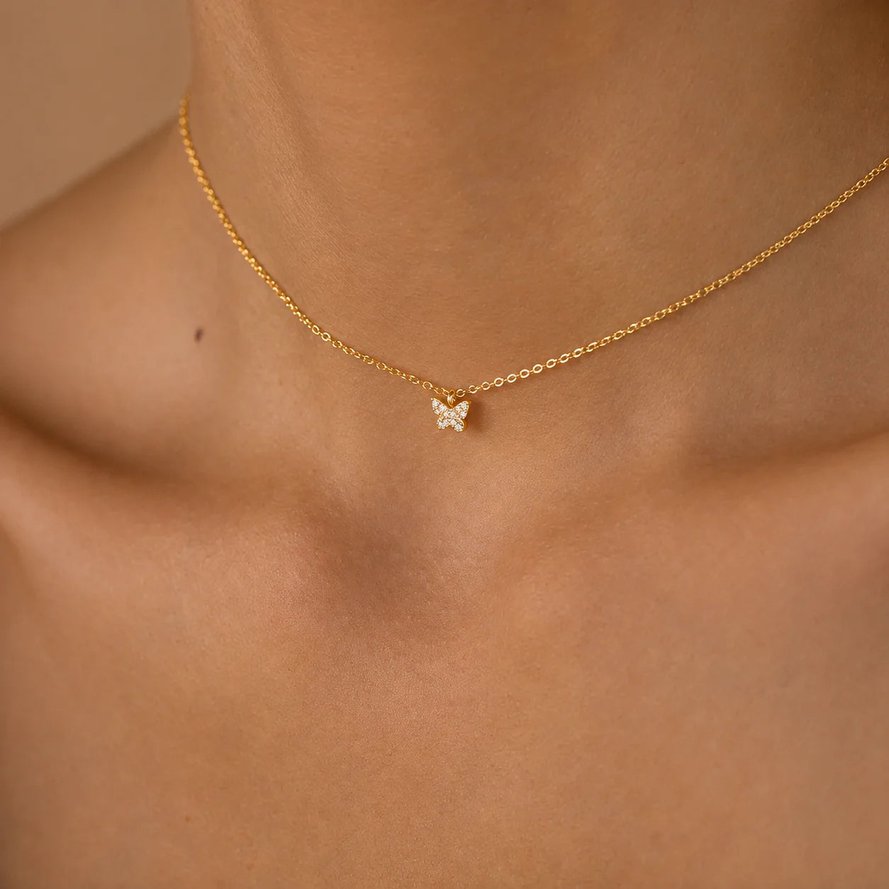 Mandy Pave Butterfly Necklace