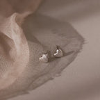 Heart Studs Silver 18K Gold Plated