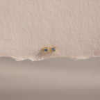 Dainty Birthstone Flatback Studs Silver 18K Gold Plated