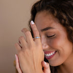 Art Deco Aquamarine Ring Silver 18K Gold Plated