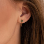 Agate Diamond Drop Earrings Silver 18K Gold Plated