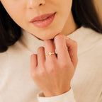 Harlow Diamond Ring Silver 18K Gold Plated