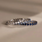 Lace Eternity Sapphire Ring Silver 18K Gold Plated