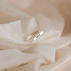 Thin Name Signet Ring Silver 18K Gold Plated