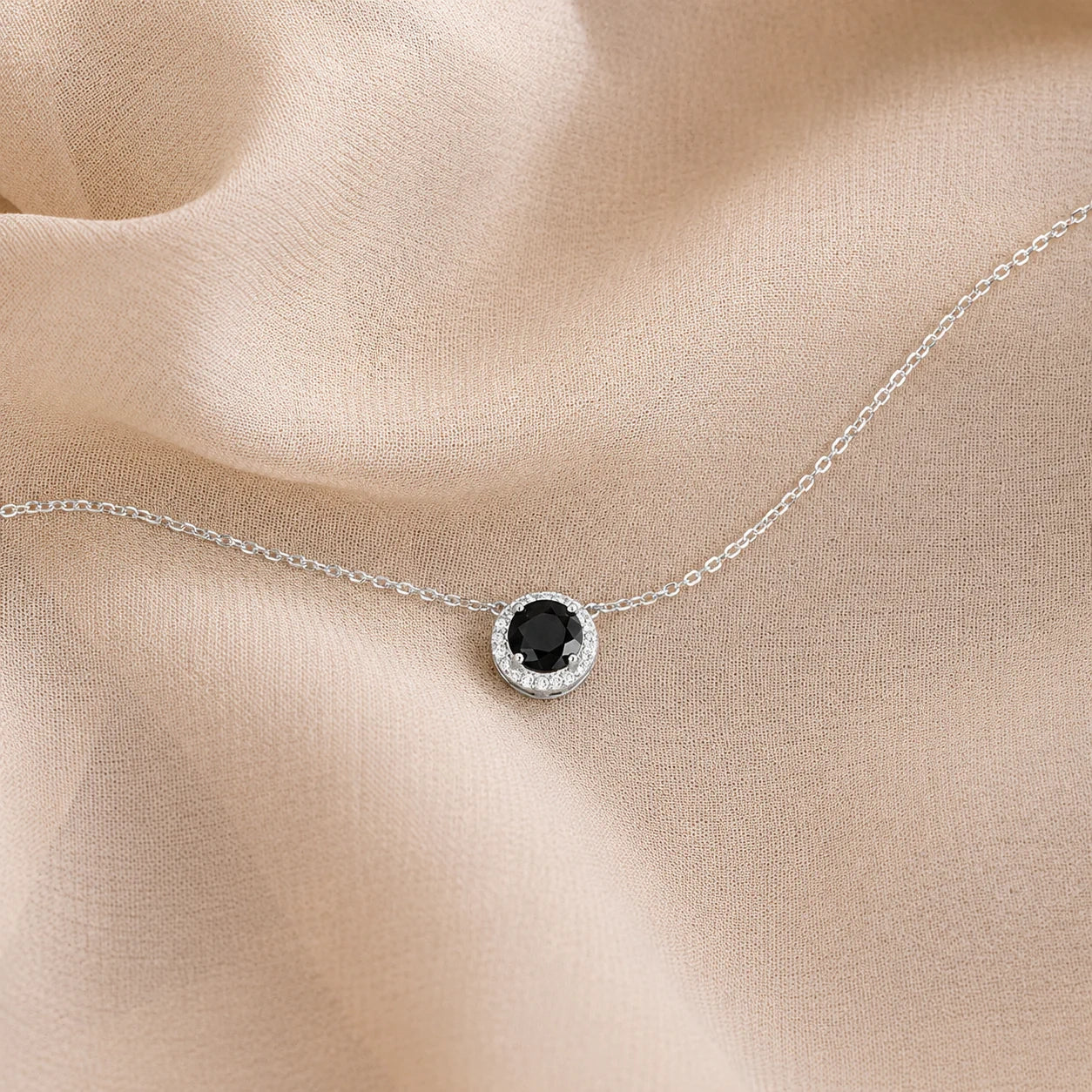 Halo Birthstone Necklace