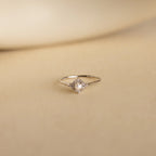 Vintage Pave Pearl Ring  Silver 18K Gold Plated