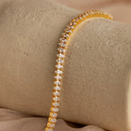 Marquise Cut Diamond Tennis Bracelet Silver 18K Gold Plated