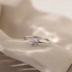 Diamond Butterfly Ring Silver 18K Gold Plated