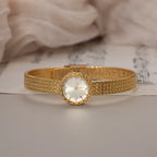 Round Braided Timepiece Silver 18K Gold Plated