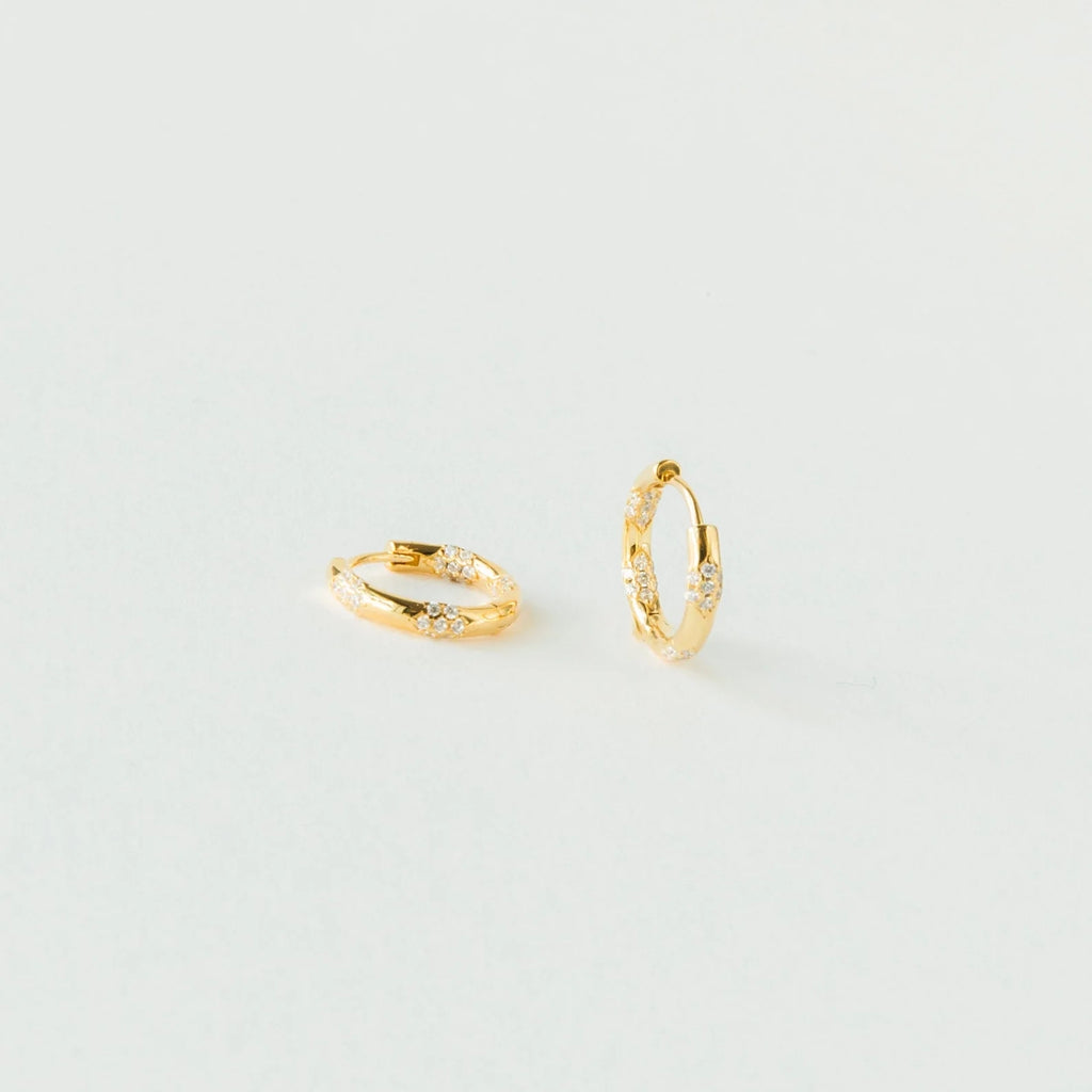 Kaia Diamond Huggies Silver 18K Gold Plated