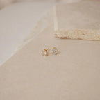 Diamonds Oval Diamond Studs Silver 18K Gold Plated