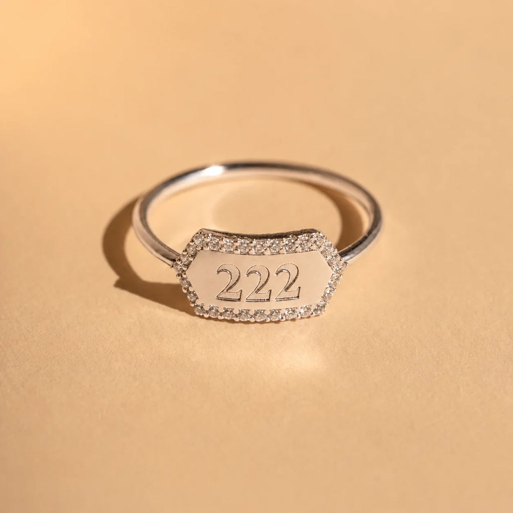 Engraved Hexagon Ring