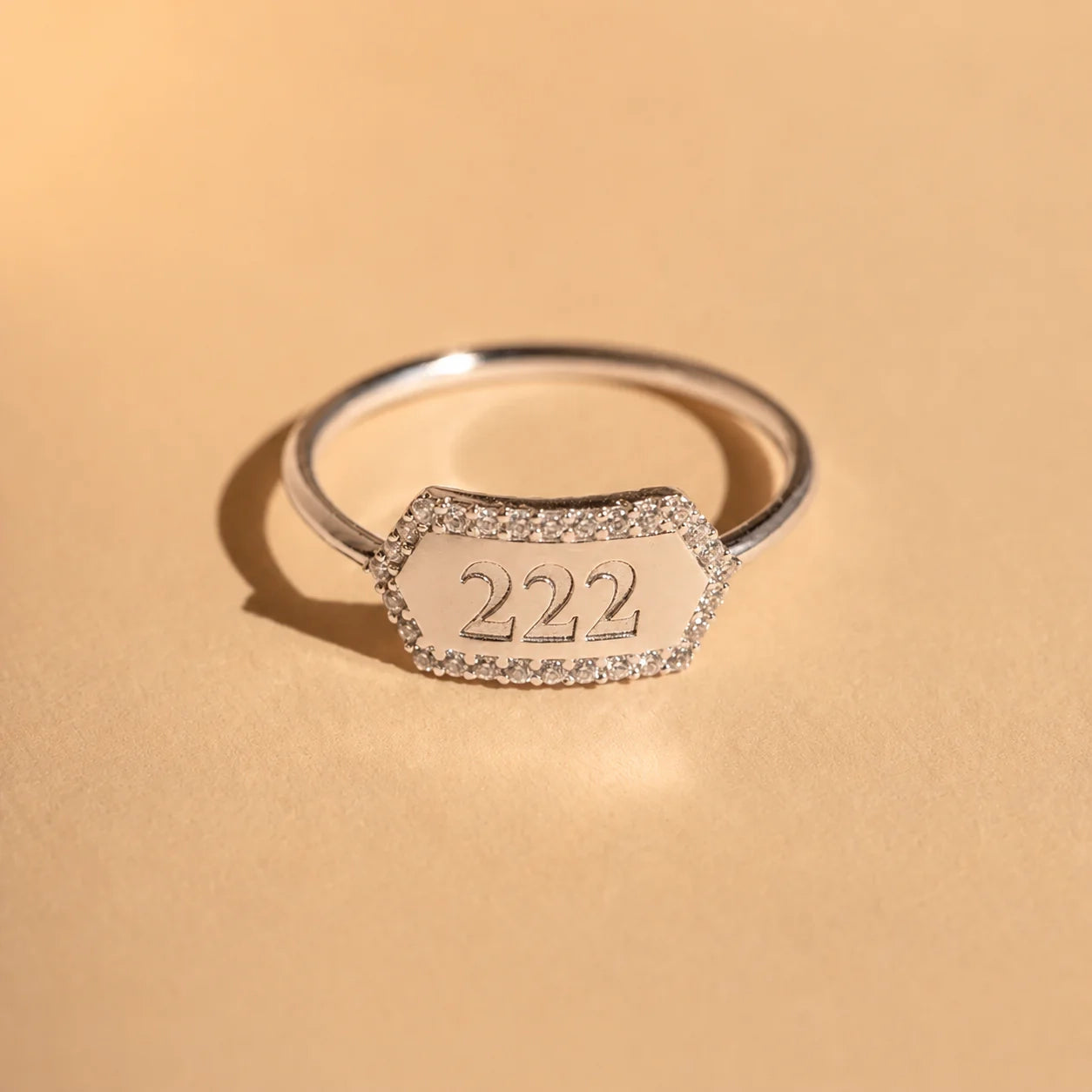 Engraved Hexagon Ring