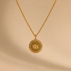 Jade Dragon Fortune Necklace   Silver 18K Gold Plated