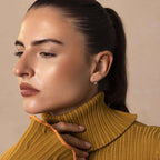 Curved Diamond Teardrop Hoops Silver 18K Gold Plated