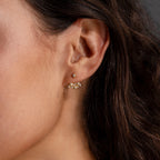 Diamond Starburst Cluster Ear Jackets Silver 18K Gold Plated