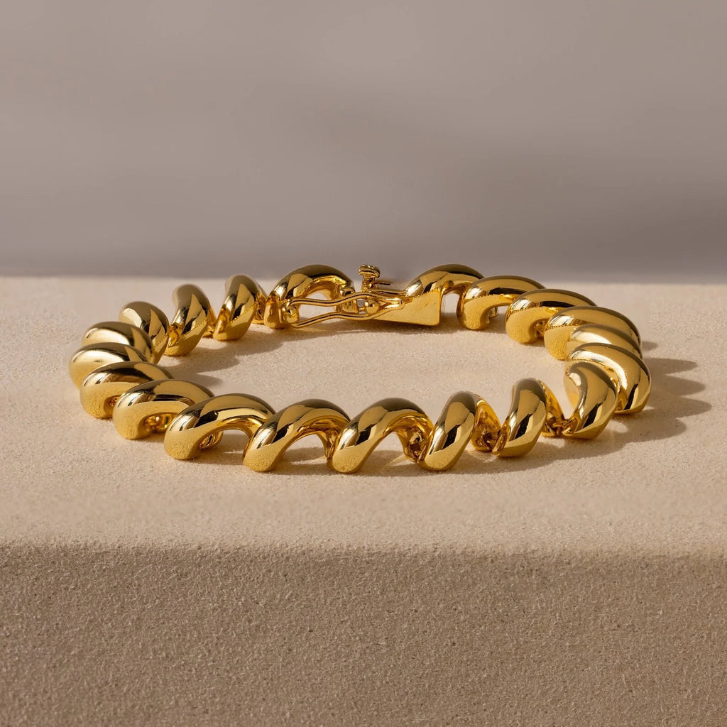 Twisted Chain Bracelet Silver 18K Gold Plated