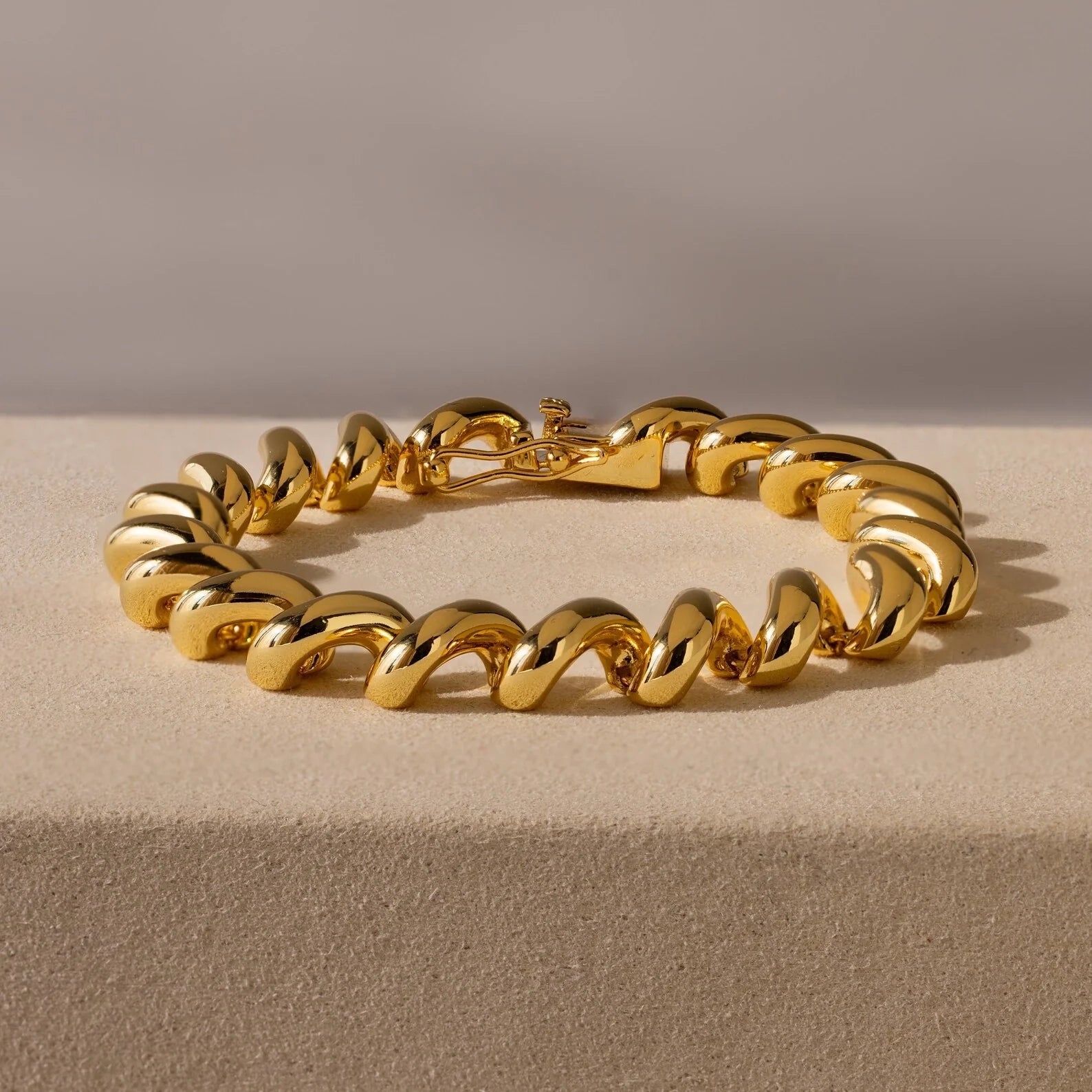 Twisted Chain Bracelet Silver 18K Gold Plated