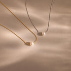 Tiny Pearl Dot Necklace Silver 18K Gold Plated