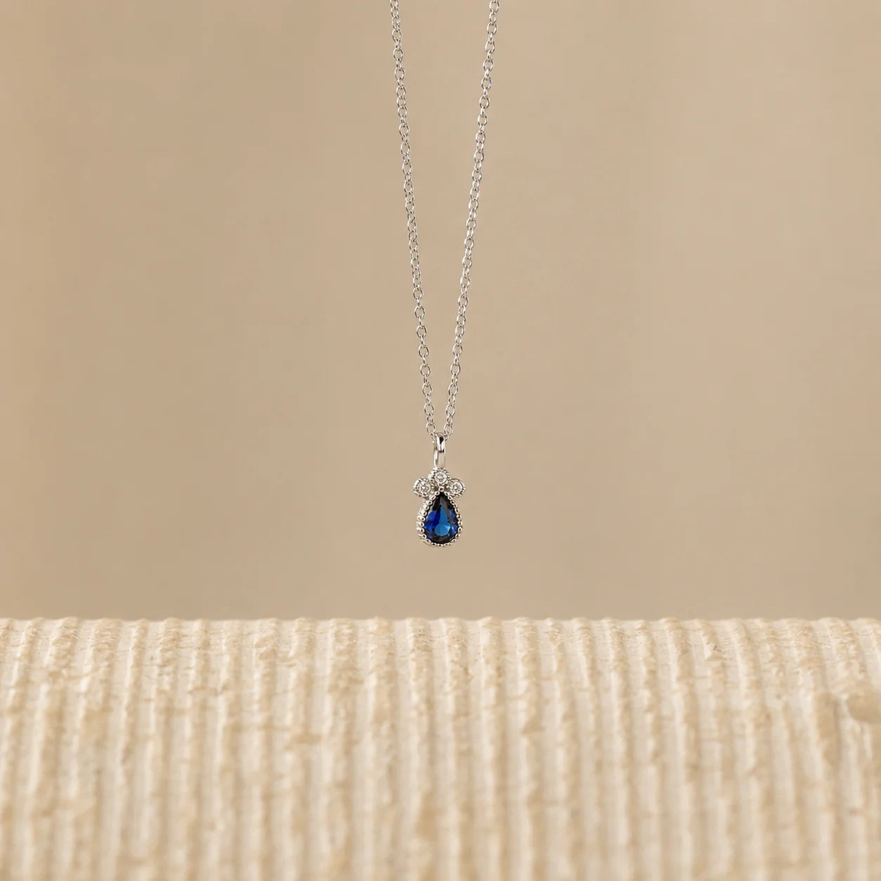 Timeless Sapphire Teardrop Necklace