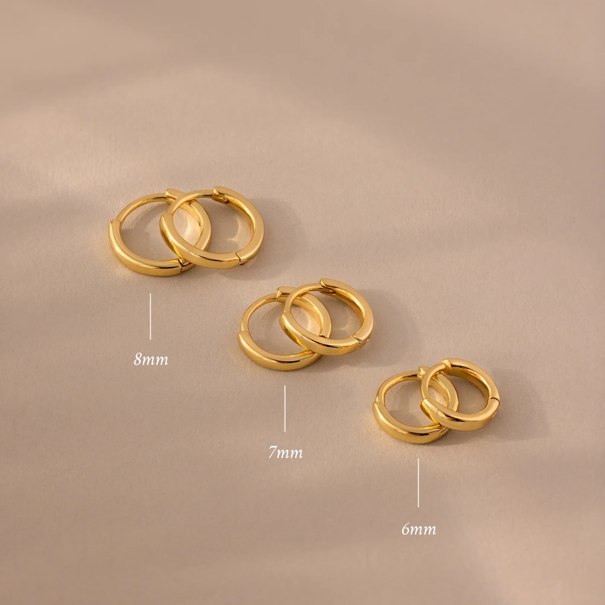 Dainty Huggies Set Silver 18K Gold Plated