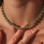 Aventurine Choker Necklace Silver 18K Gold Plated