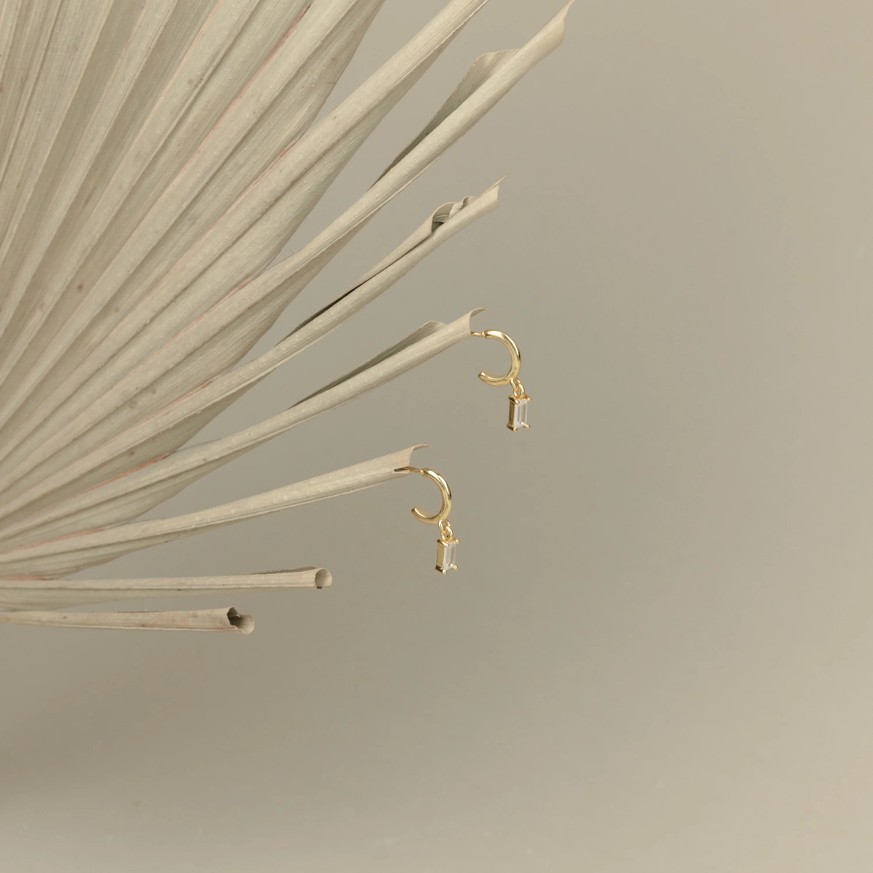 Lys Baguette Hoops Silver 18K Gold Plated