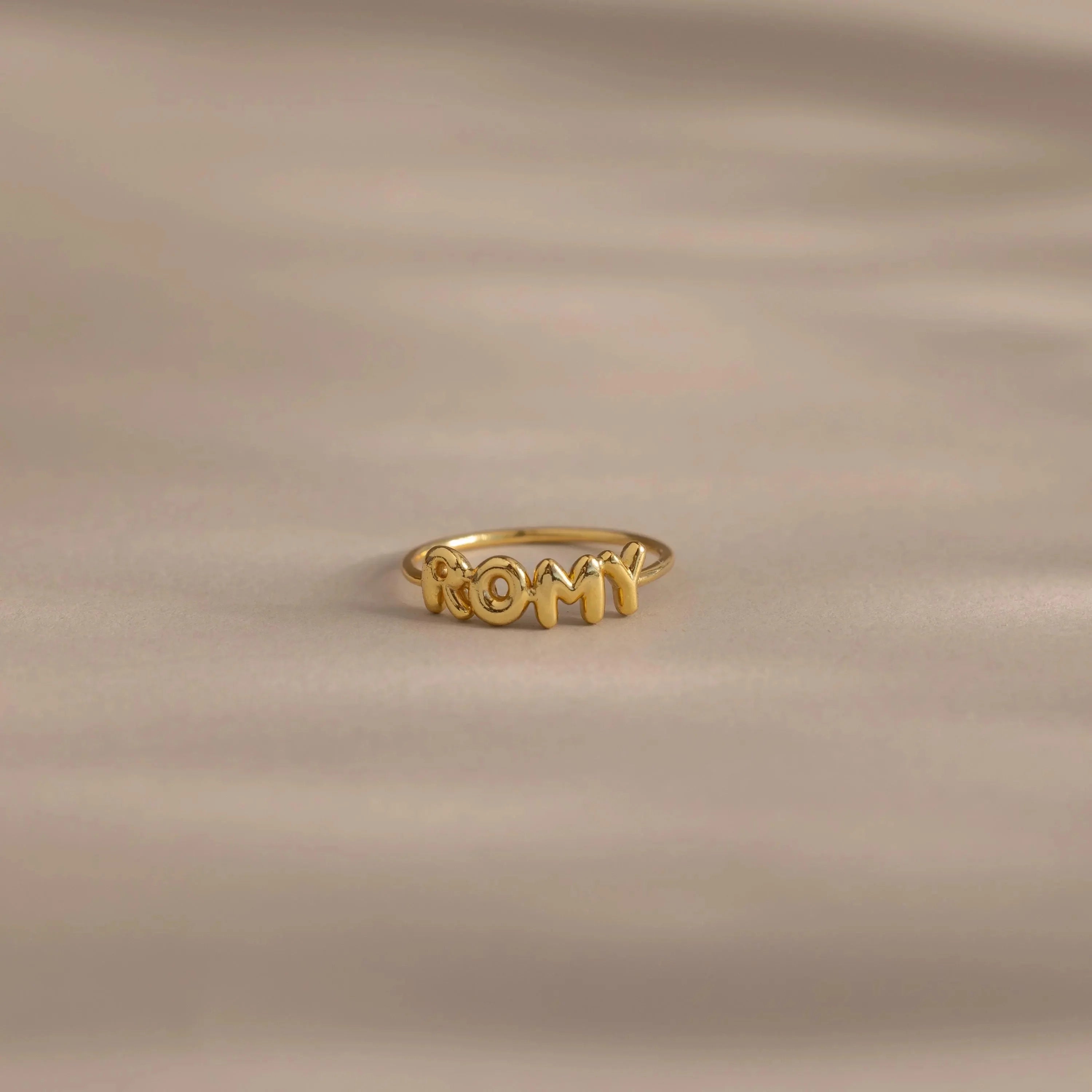 Bubble Name Ring Silver 18K Gold Plated