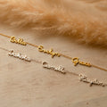 Dainty Tiny Multiple Name Necklace Silver 18K Gold Plated