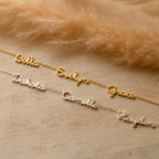 Dainty Tiny Multiple Name Necklace Silver 18K Gold Plated