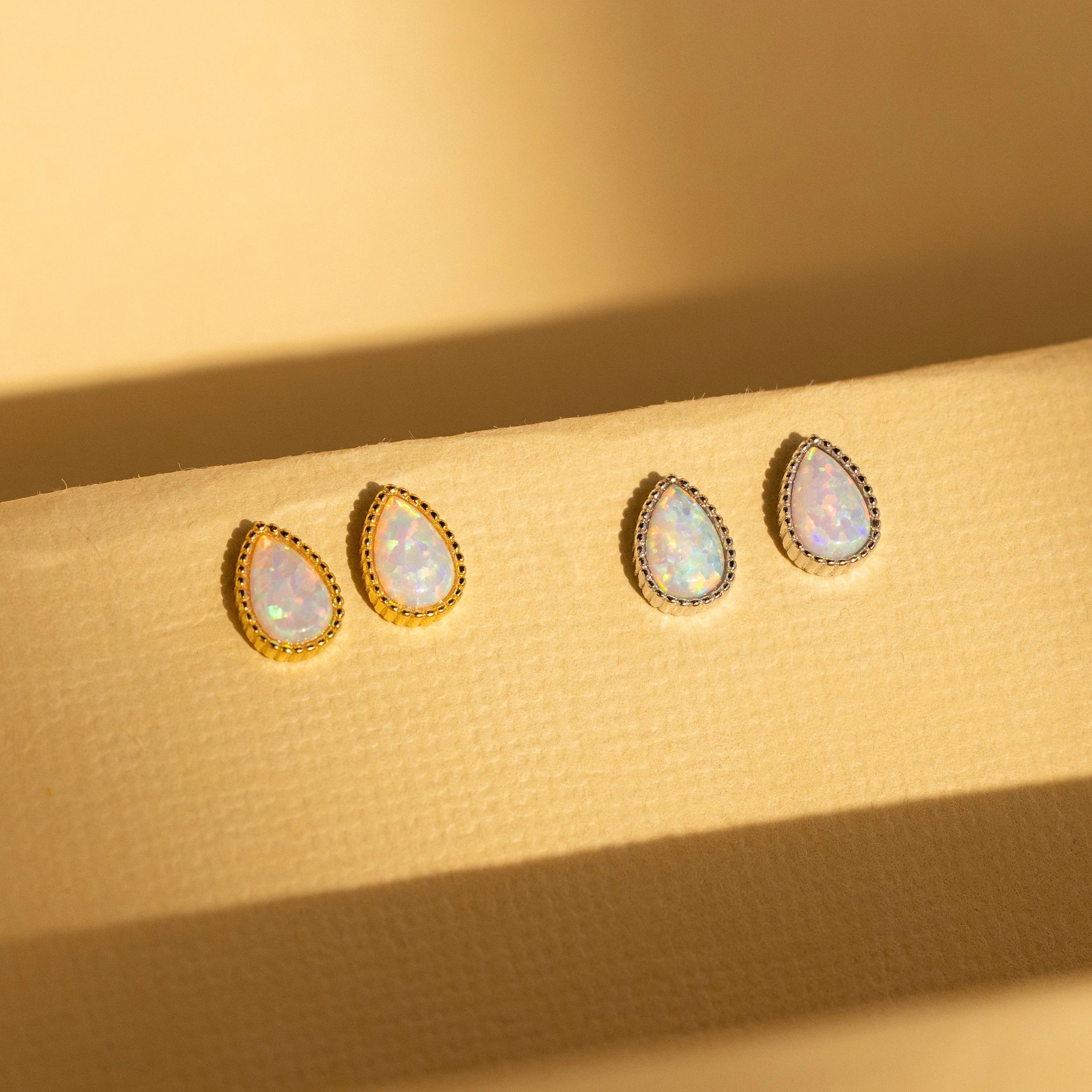 Opal Teardrop Studs