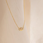Amaryllis Pave Evil Eye Necklace Silver 18K Gold Plated