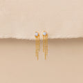Opal Chain Earrings Silver 18K Gold Plated