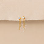 Opal Chain Earrings Silver 18K Gold Plated